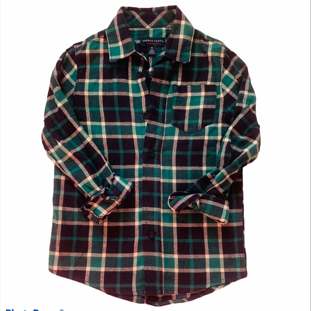 French Toast Button Down Flannel Boys 6
